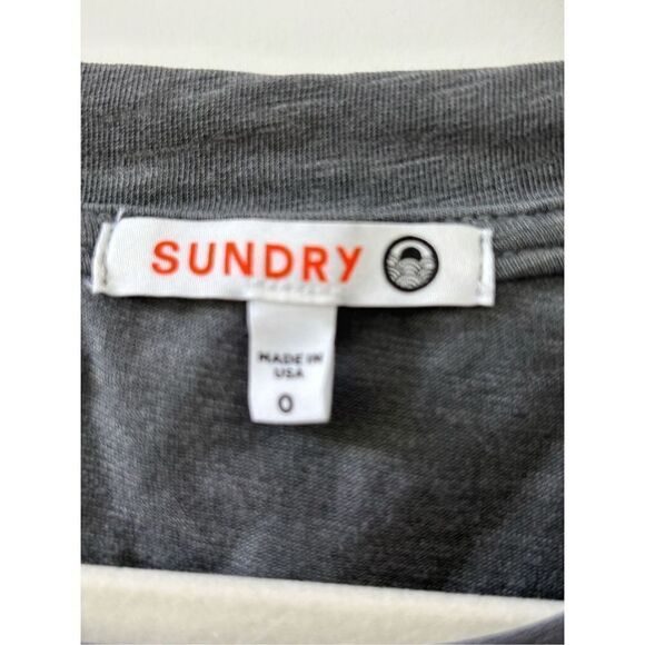 Sundry Ruched Crew Neck Midi T-Shirt Dress Women’s Gray Size 0 - Picture 4 of 5